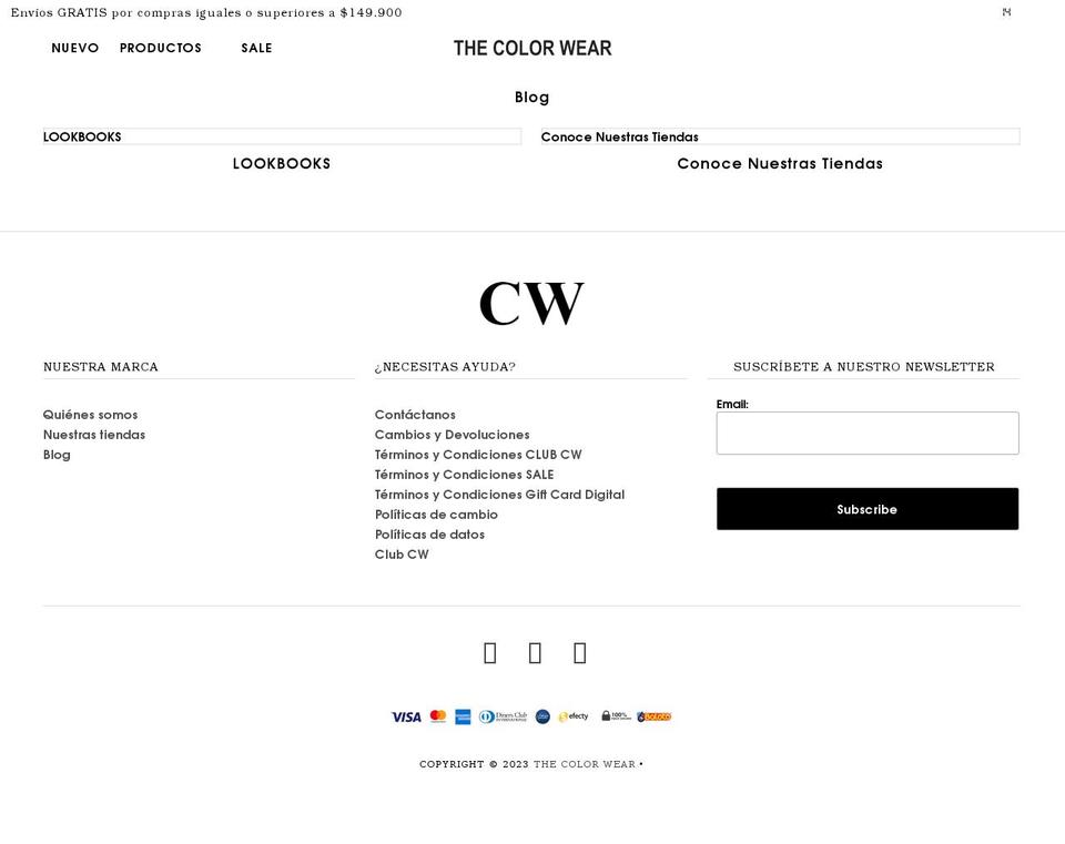 thecolorwear.com shopify website screenshot