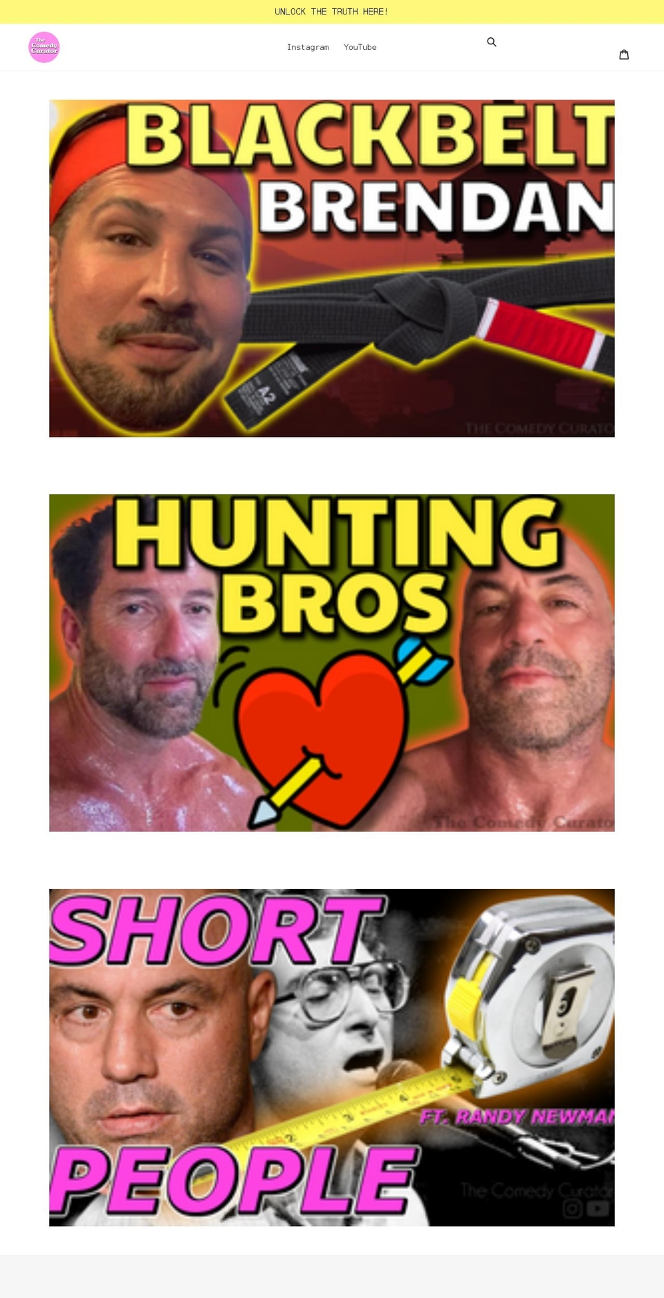 thecomedycurator.com shopify website screenshot