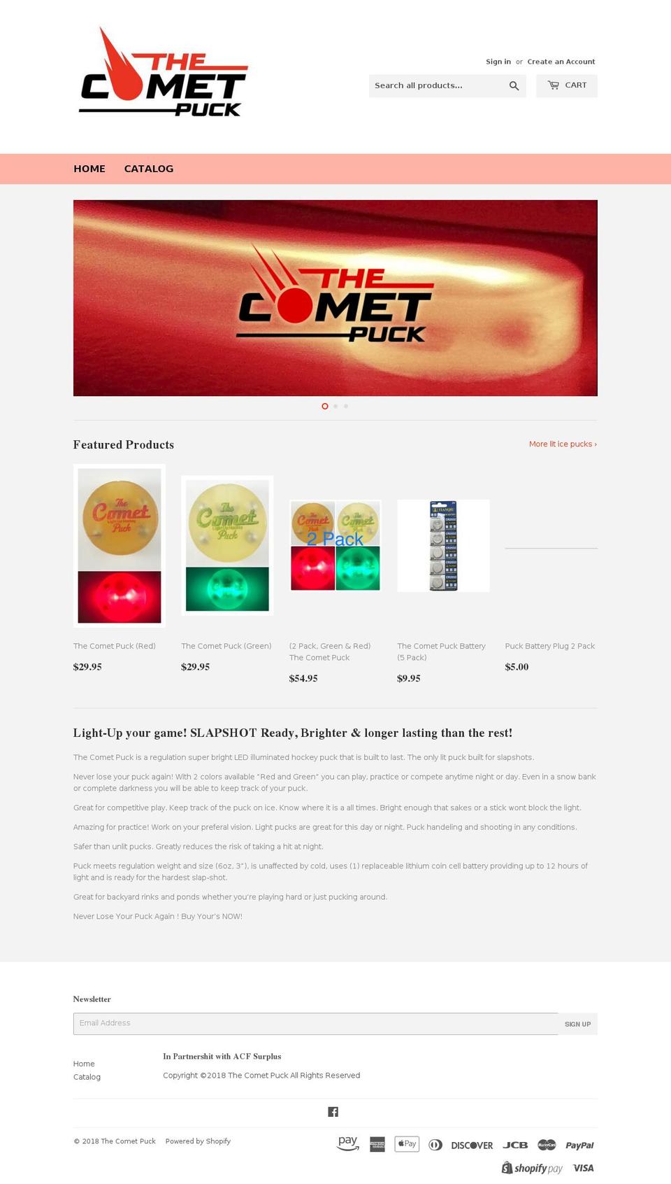 thecometpuck.com shopify website screenshot