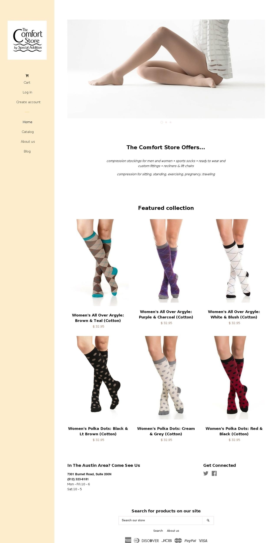 thecomfortstoreofaustin.com shopify website screenshot