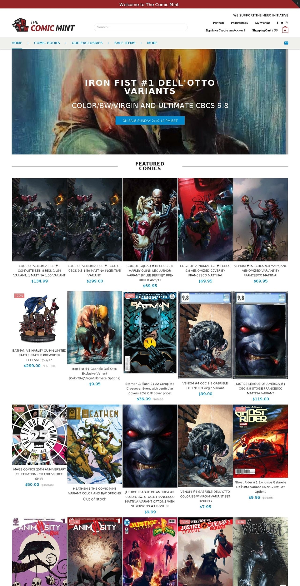 thecomicmint.com shopify website screenshot