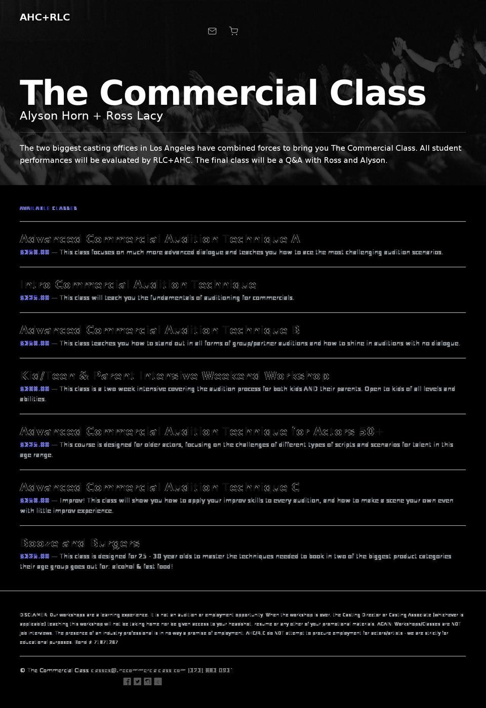thecommercialclass.com shopify website screenshot
