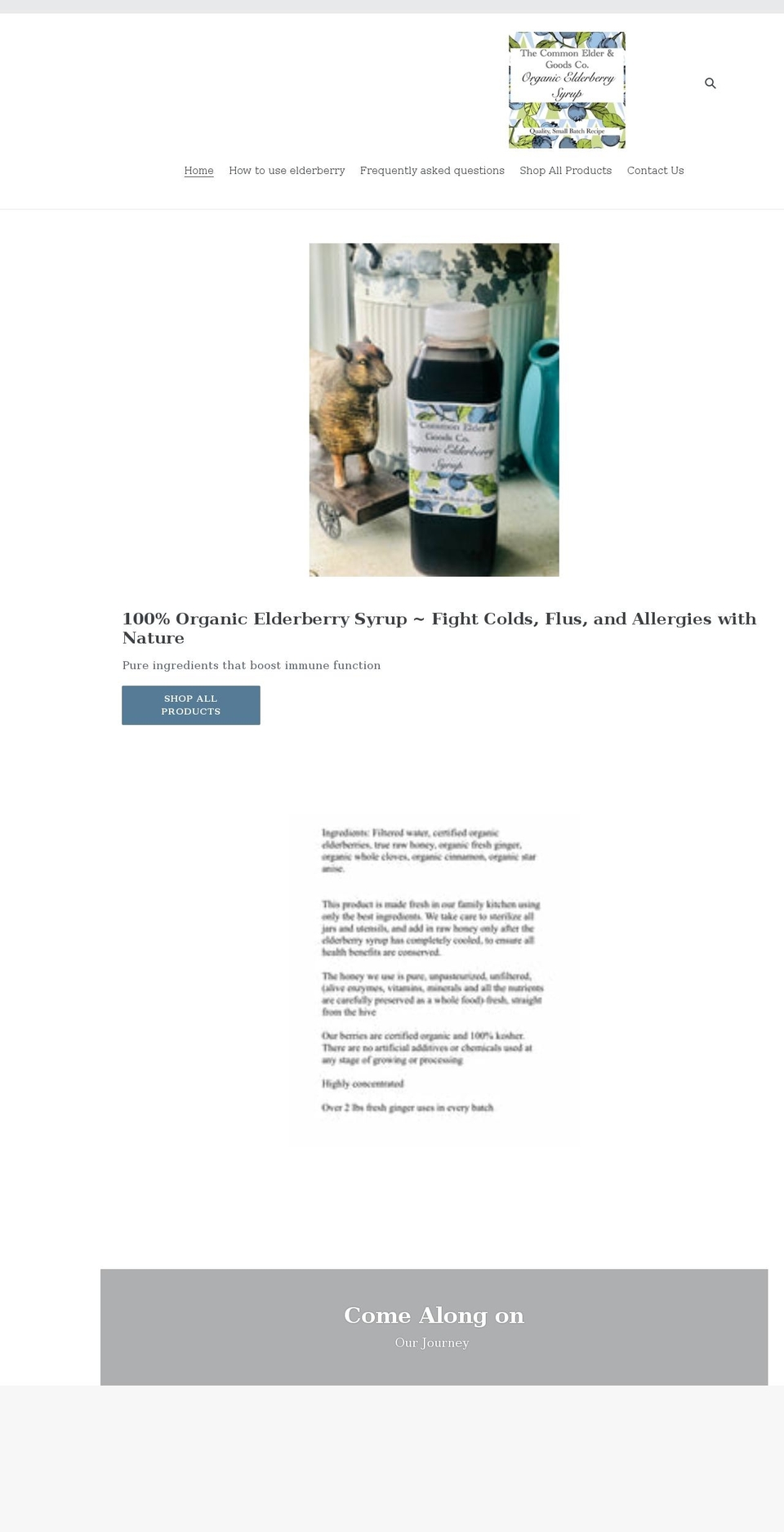 thecommonelder.com shopify website screenshot