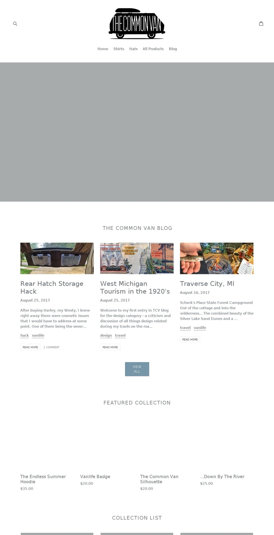 thecommonvan.com — Shopify storefront screenshot