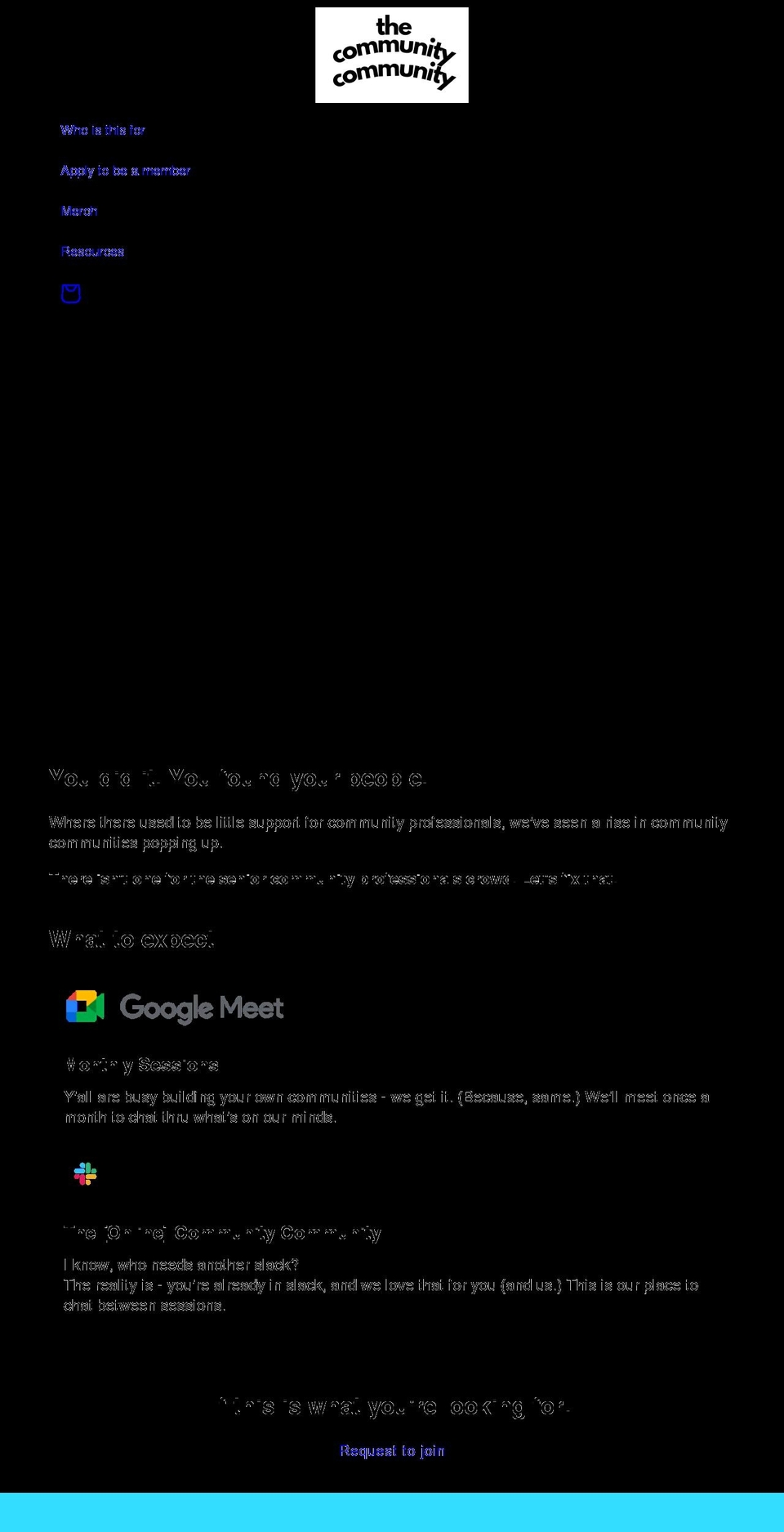 thecommunitycommunity.com shopify website screenshot