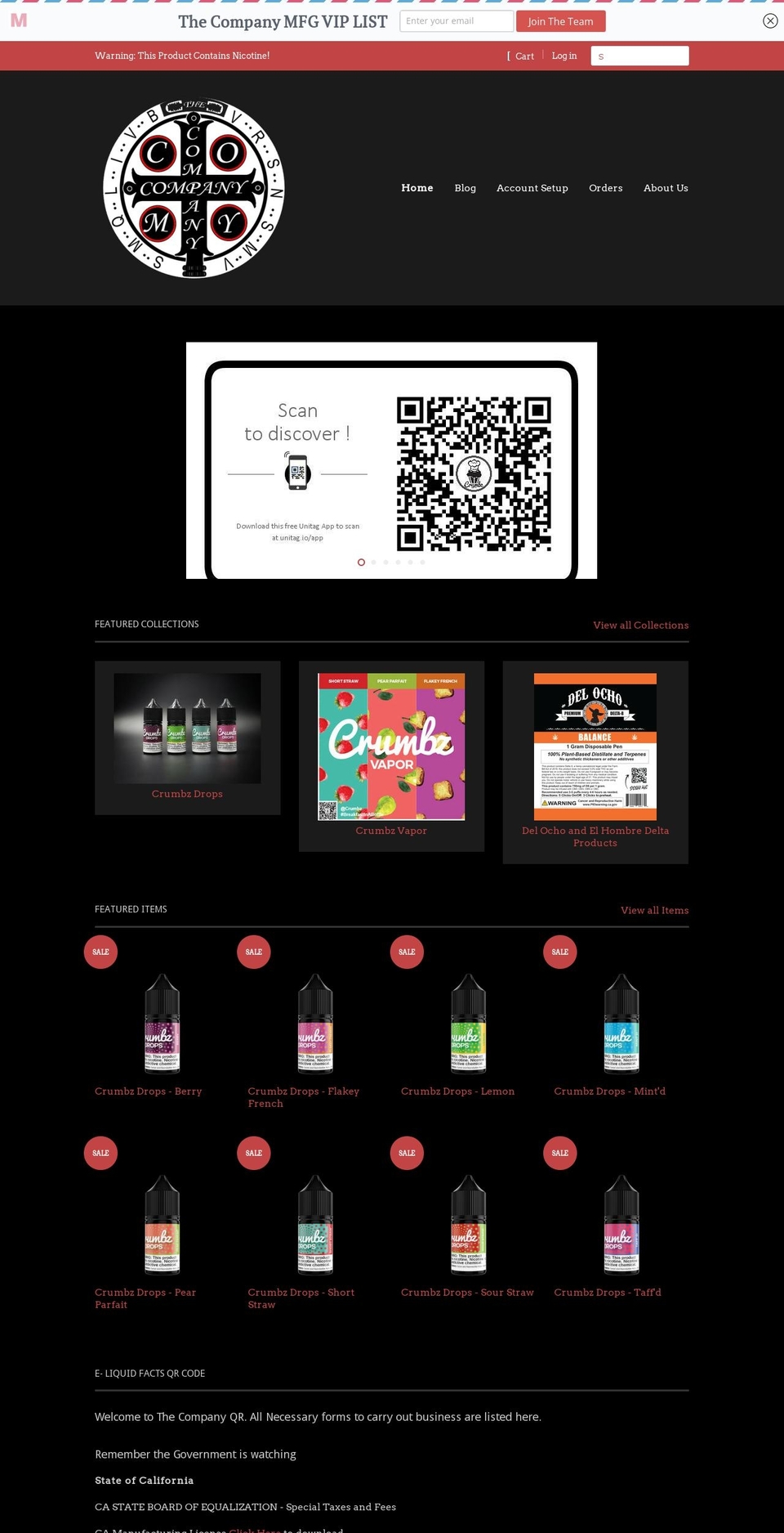 thecompanymfg.com — Shopify storefront screenshot