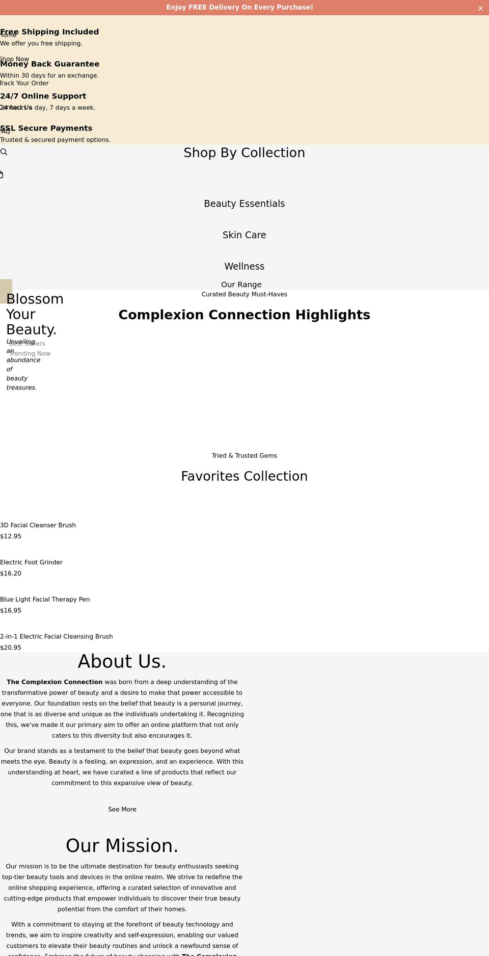 thecomplexionconnection.com shopify website screenshot