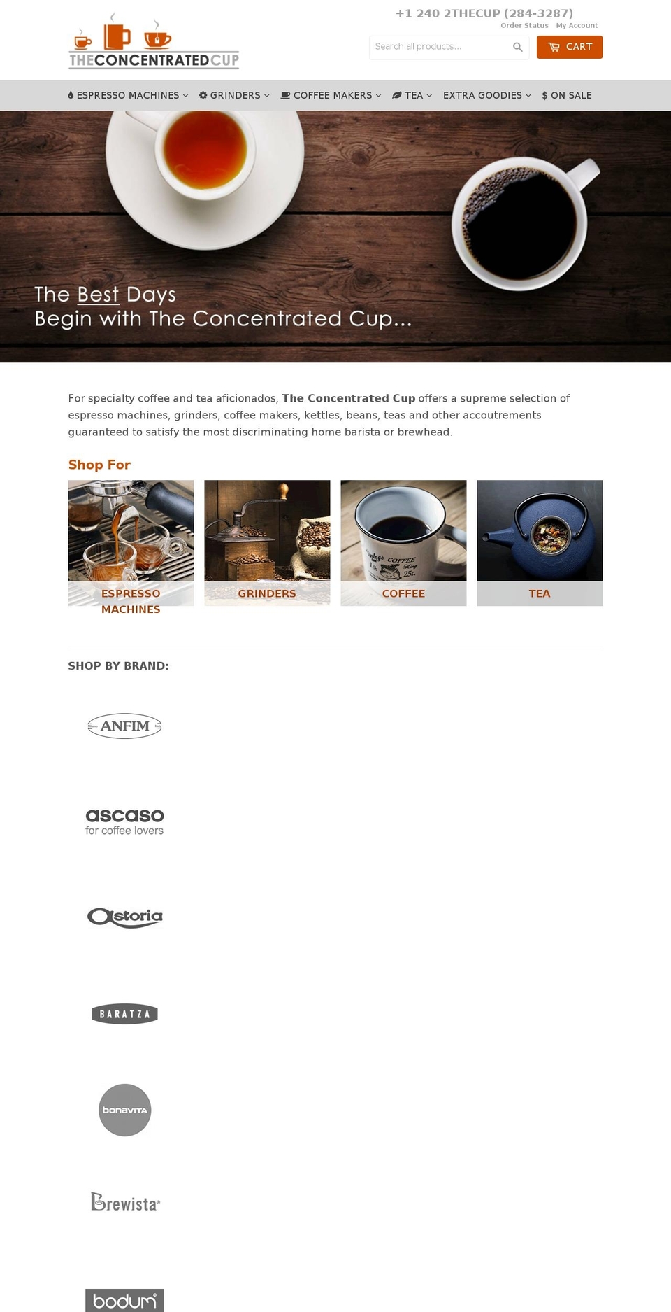 theconcentratedcup.com shopify website screenshot