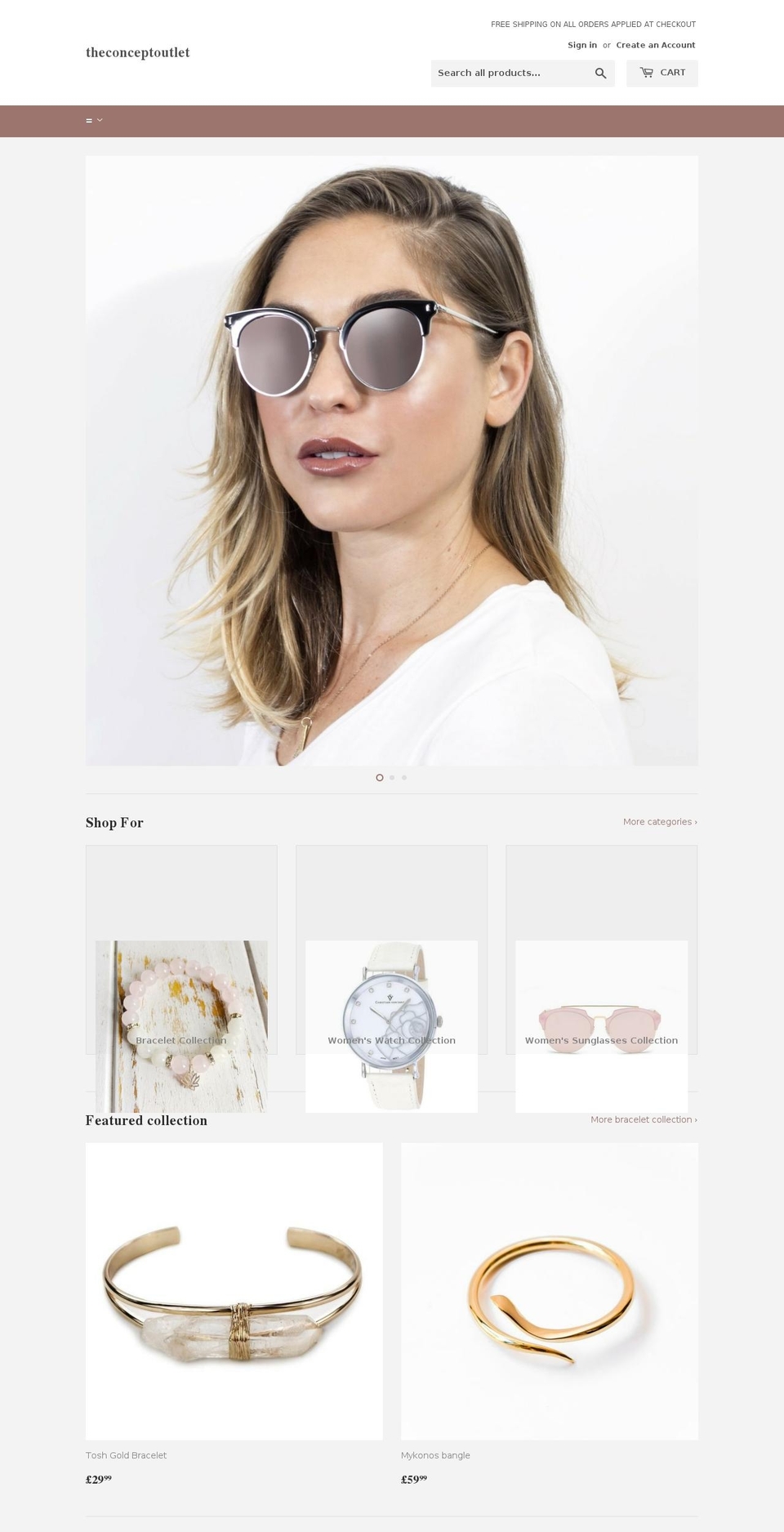 theconceptoutlet.com — Shopify storefront screenshot