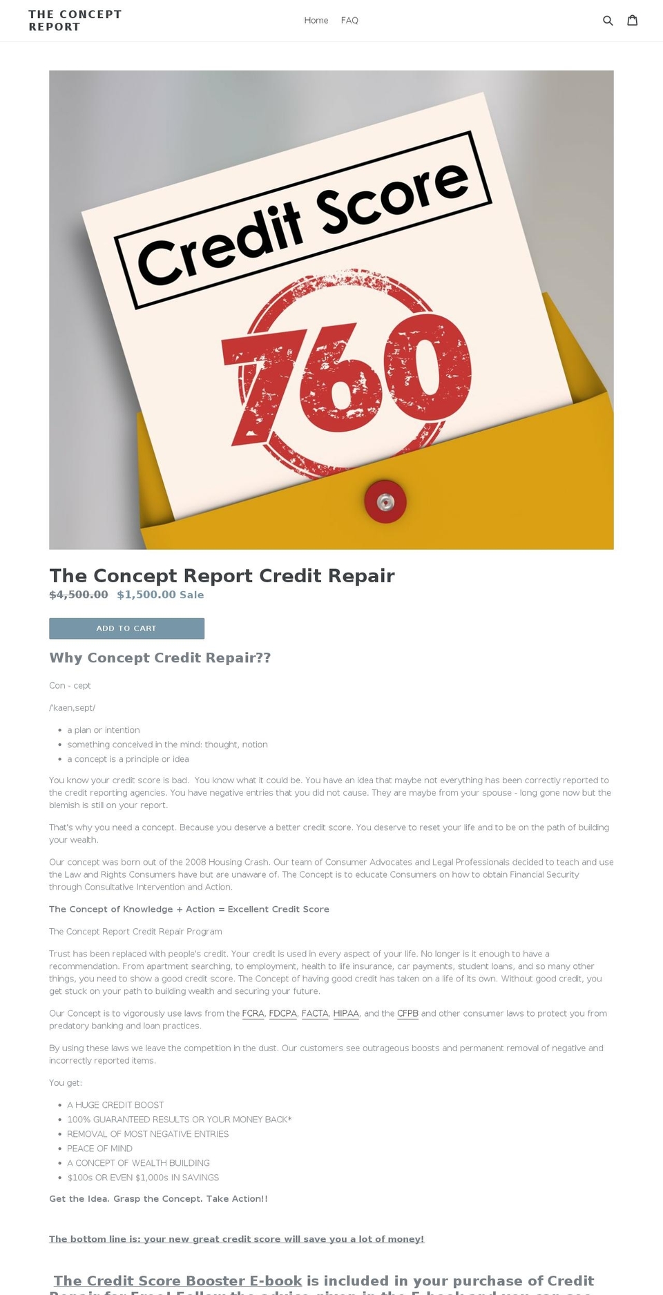 theconceptreport.com shopify website screenshot