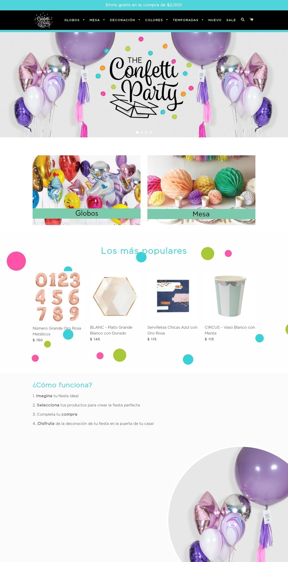 theconfettiparty.com shopify website screenshot