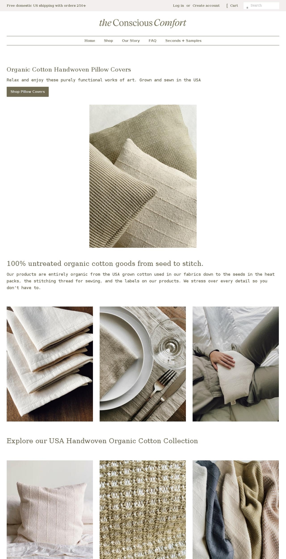 theconsciouscomfort.com shopify website screenshot