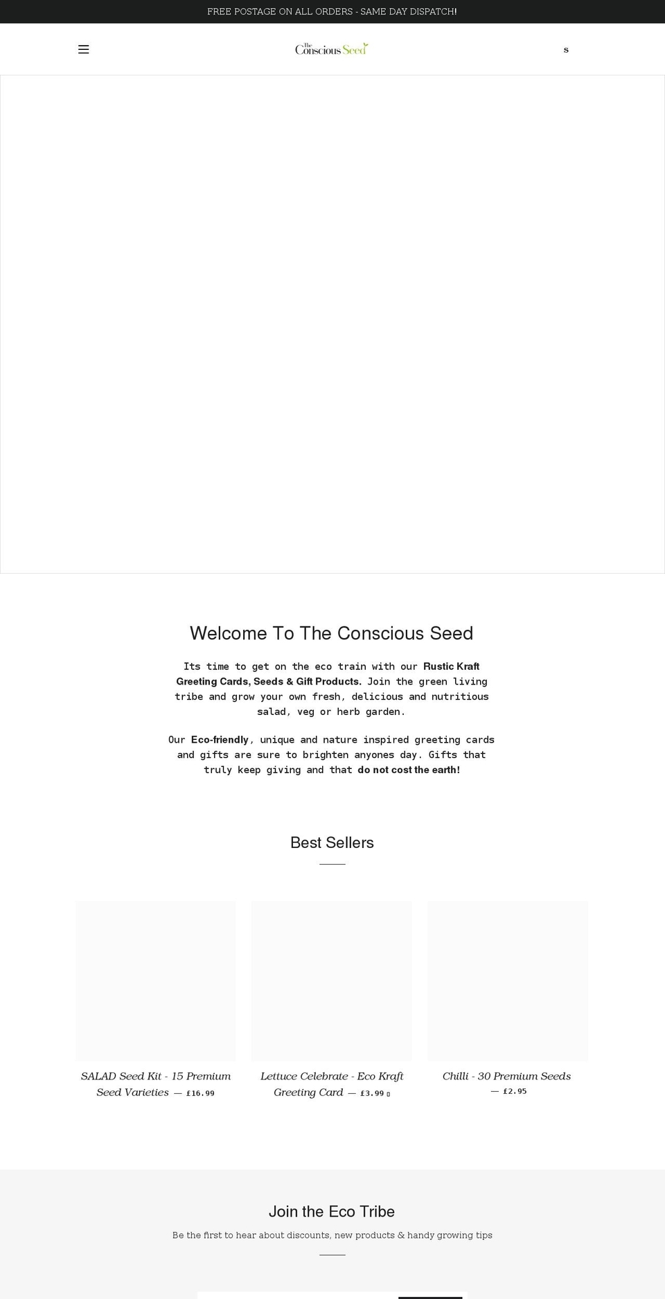 theconsciousseed.com shopify website screenshot
