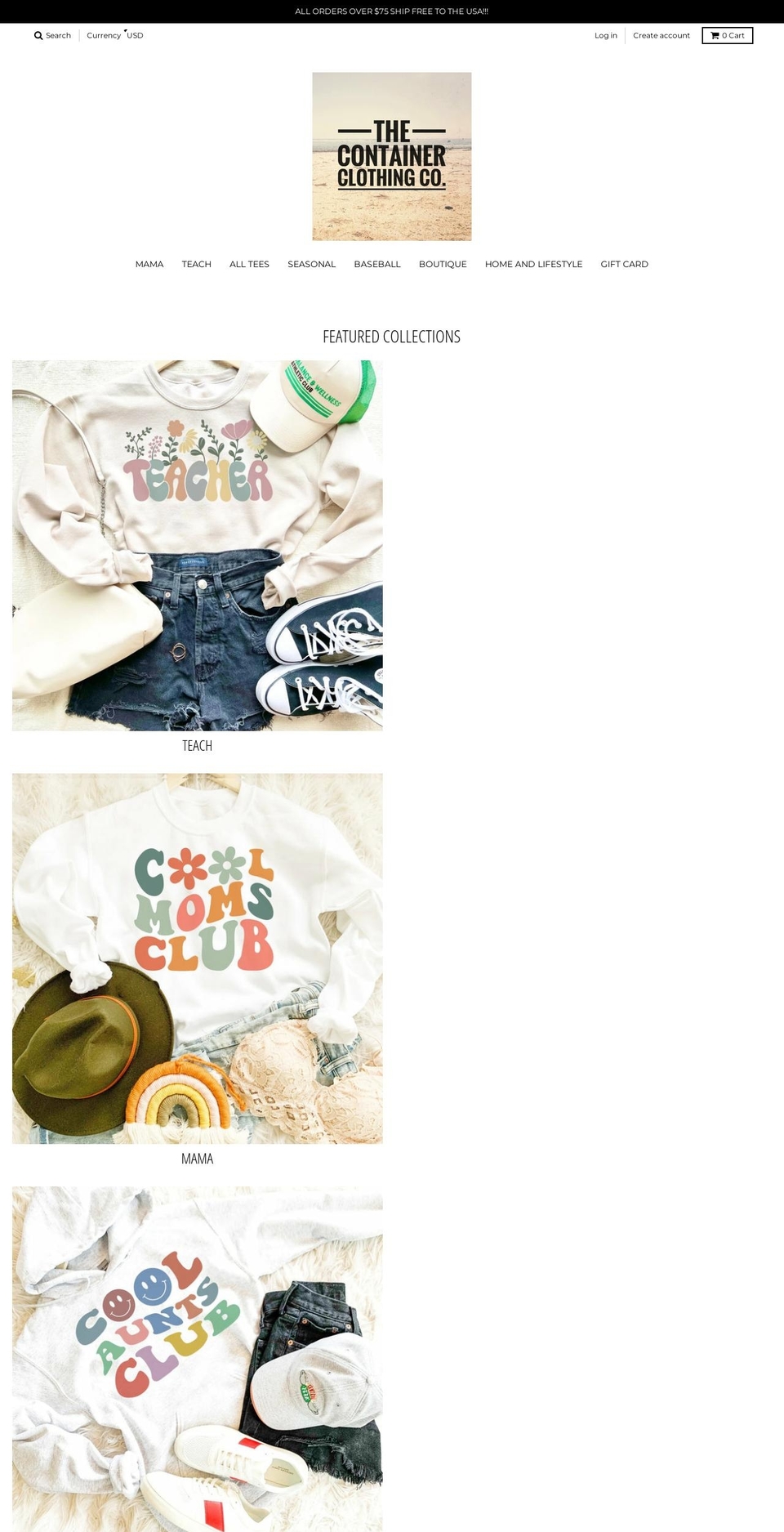 thecontainerclothingco.com — Shopify storefront screenshot