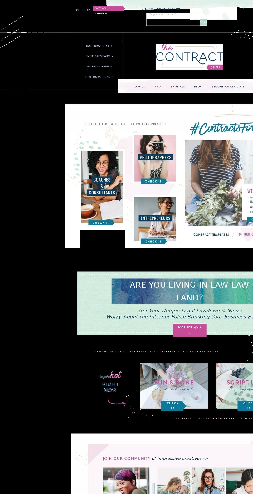 thecontractshop.com shopify website screenshot