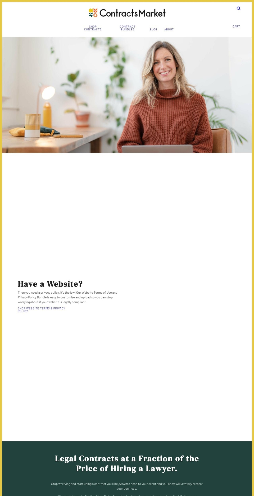 thecontractsmarket.com shopify website screenshot