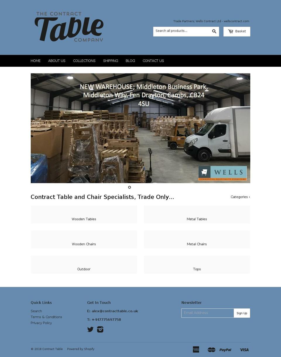 thecontracttable.com — Shopify storefront screenshot