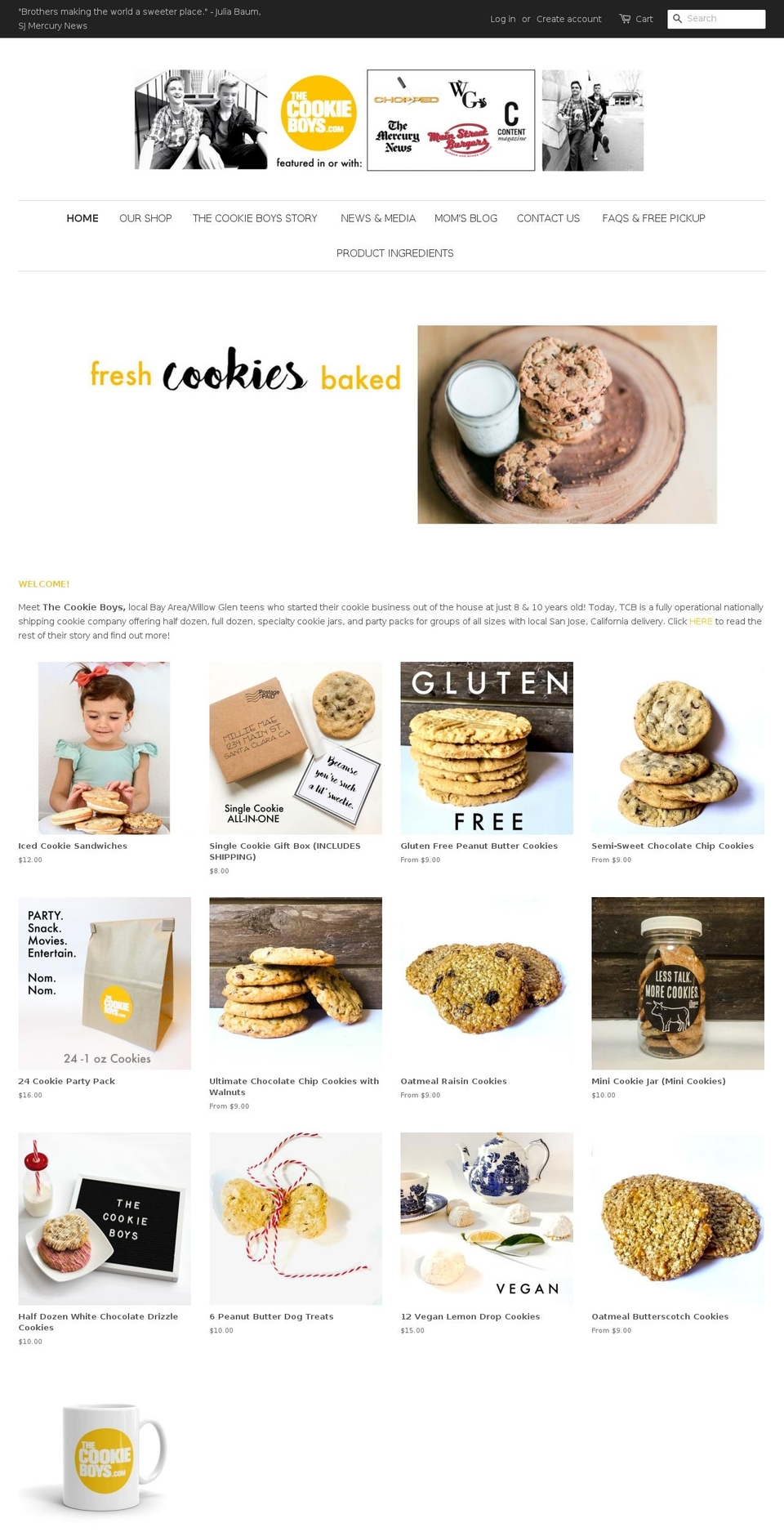 thecookieboys.com shopify website screenshot