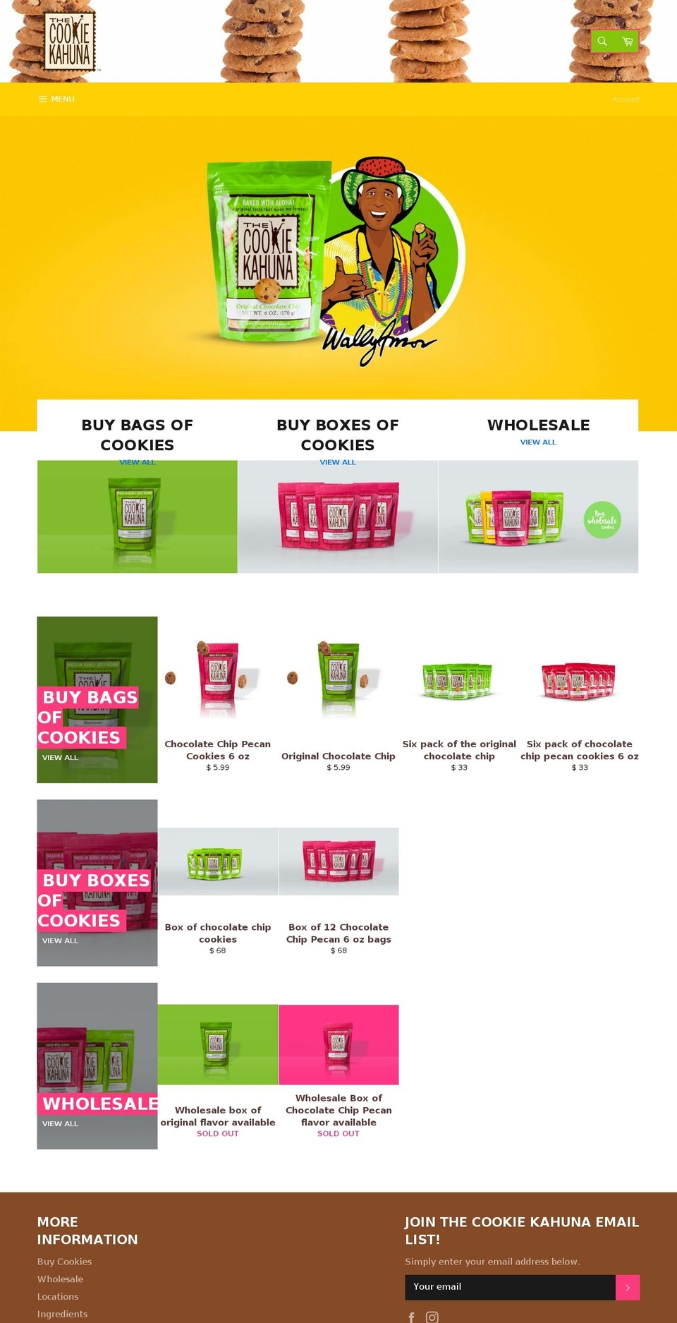 thecookiekahuna.com — Shopify storefront screenshot