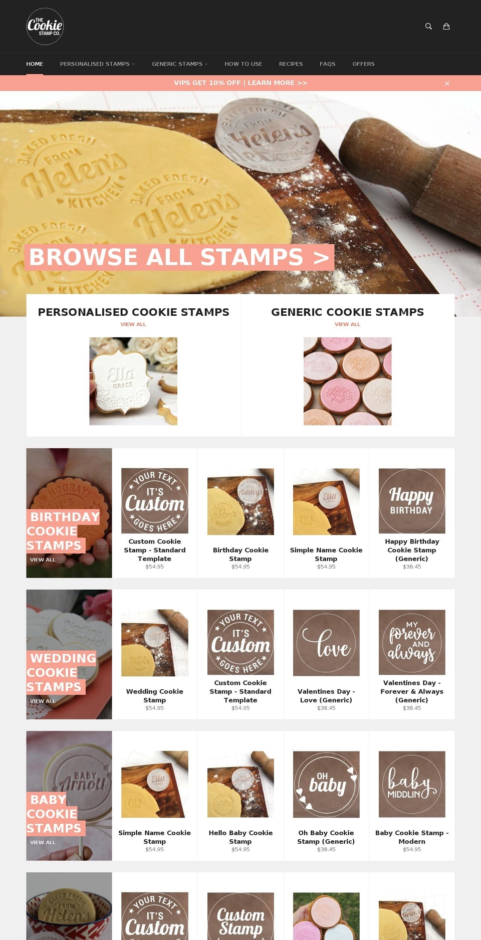 thecookiestamp.com shopify website screenshot