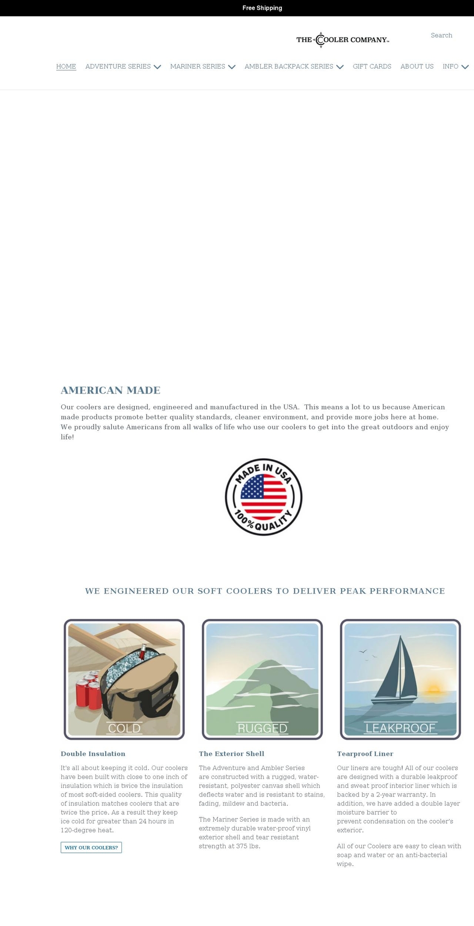 thecoolercompanyusa.com shopify website screenshot