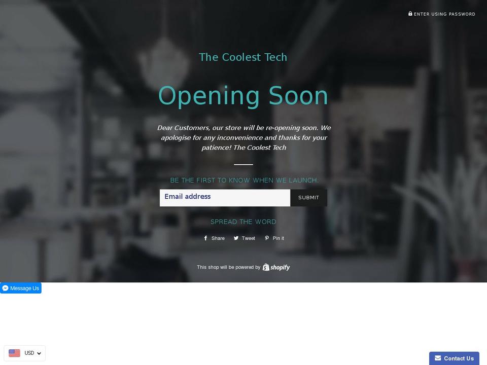 thecoolesttech.com — Shopify storefront screenshot