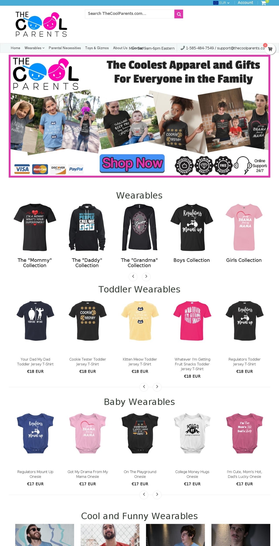 thecoolparents.com shopify website screenshot
