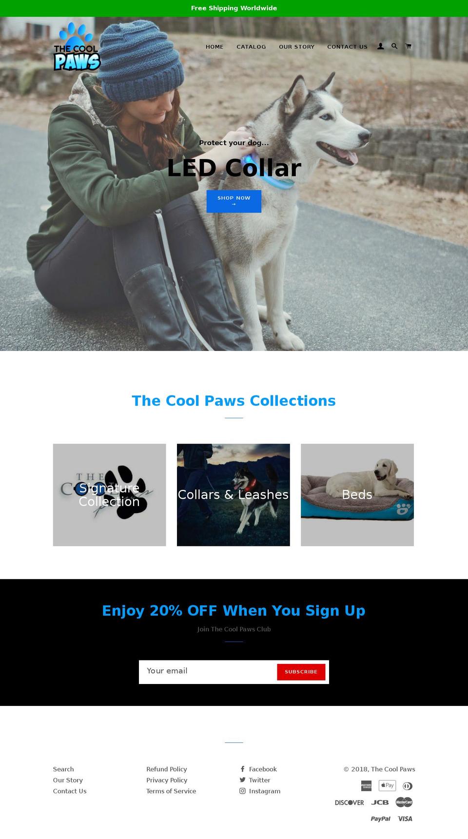 thecoolpaws.com shopify website screenshot