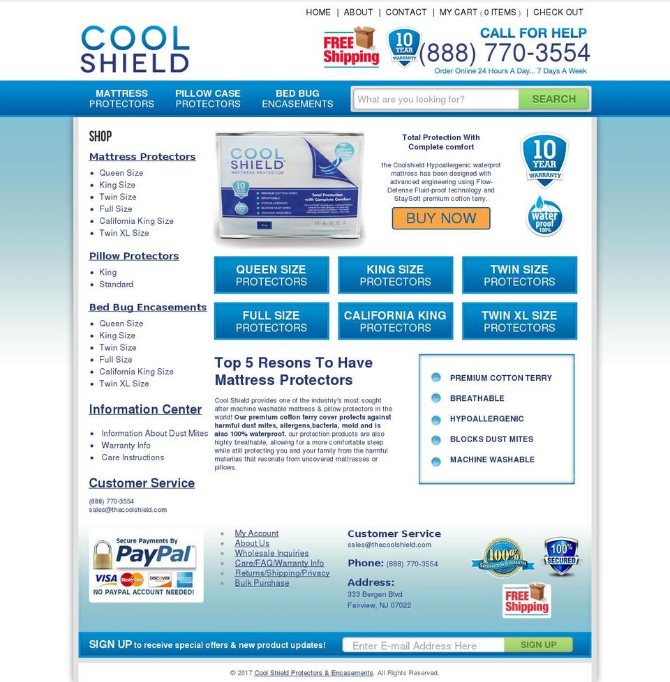 thecoolshield.com shopify website screenshot