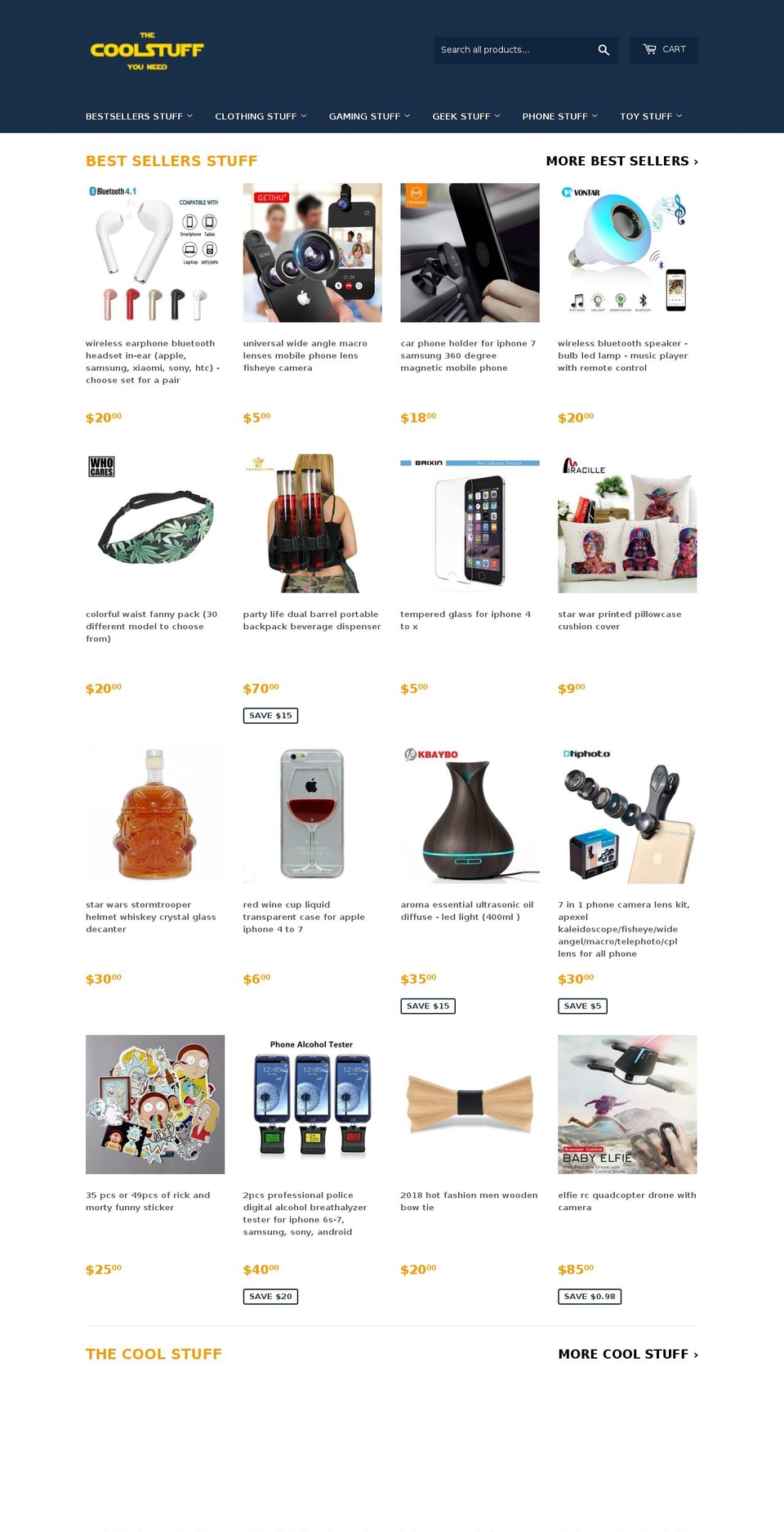 thecoolstuffyouneed.com shopify website screenshot