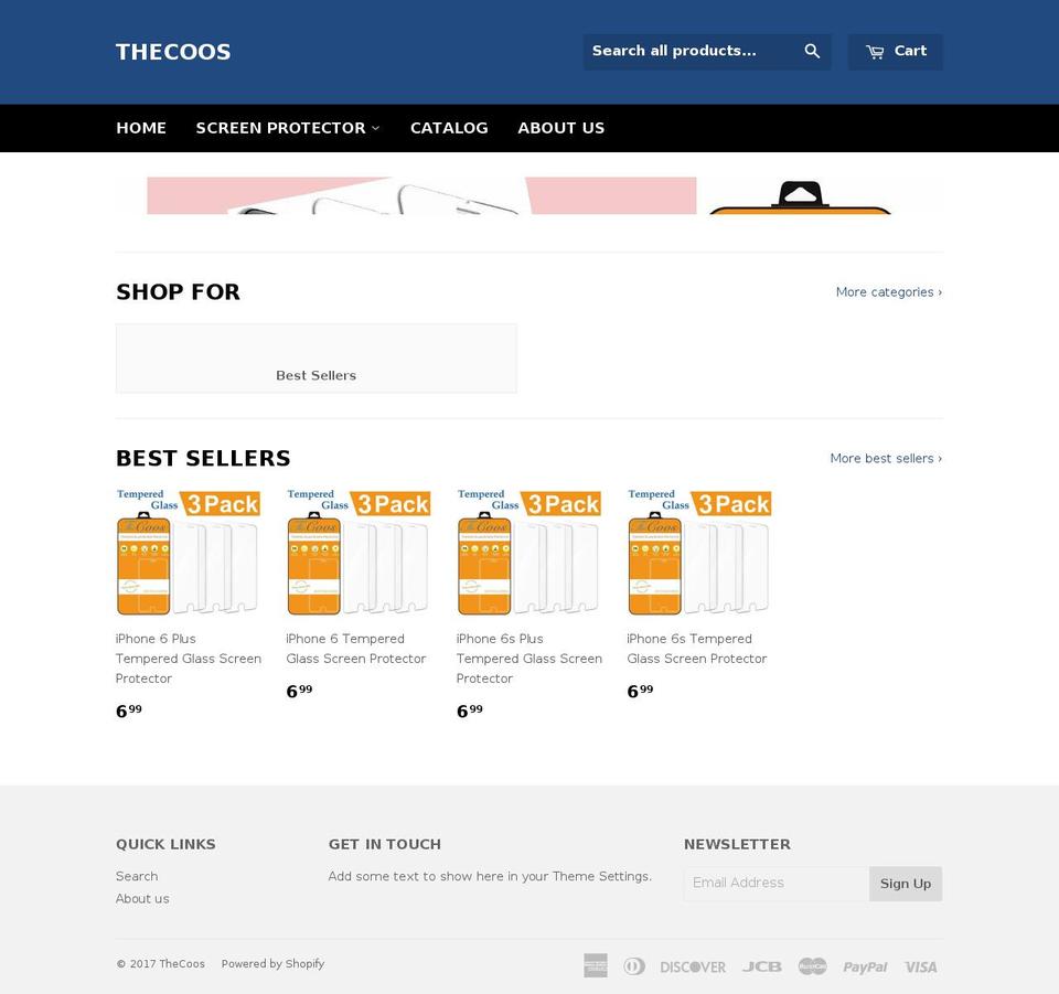 thecoos.com shopify website screenshot