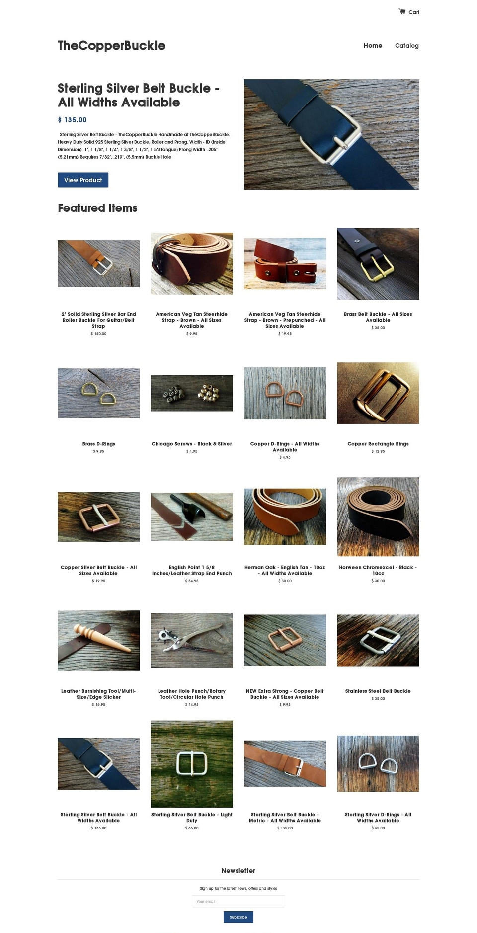 thecopperbuckle.com shopify website screenshot