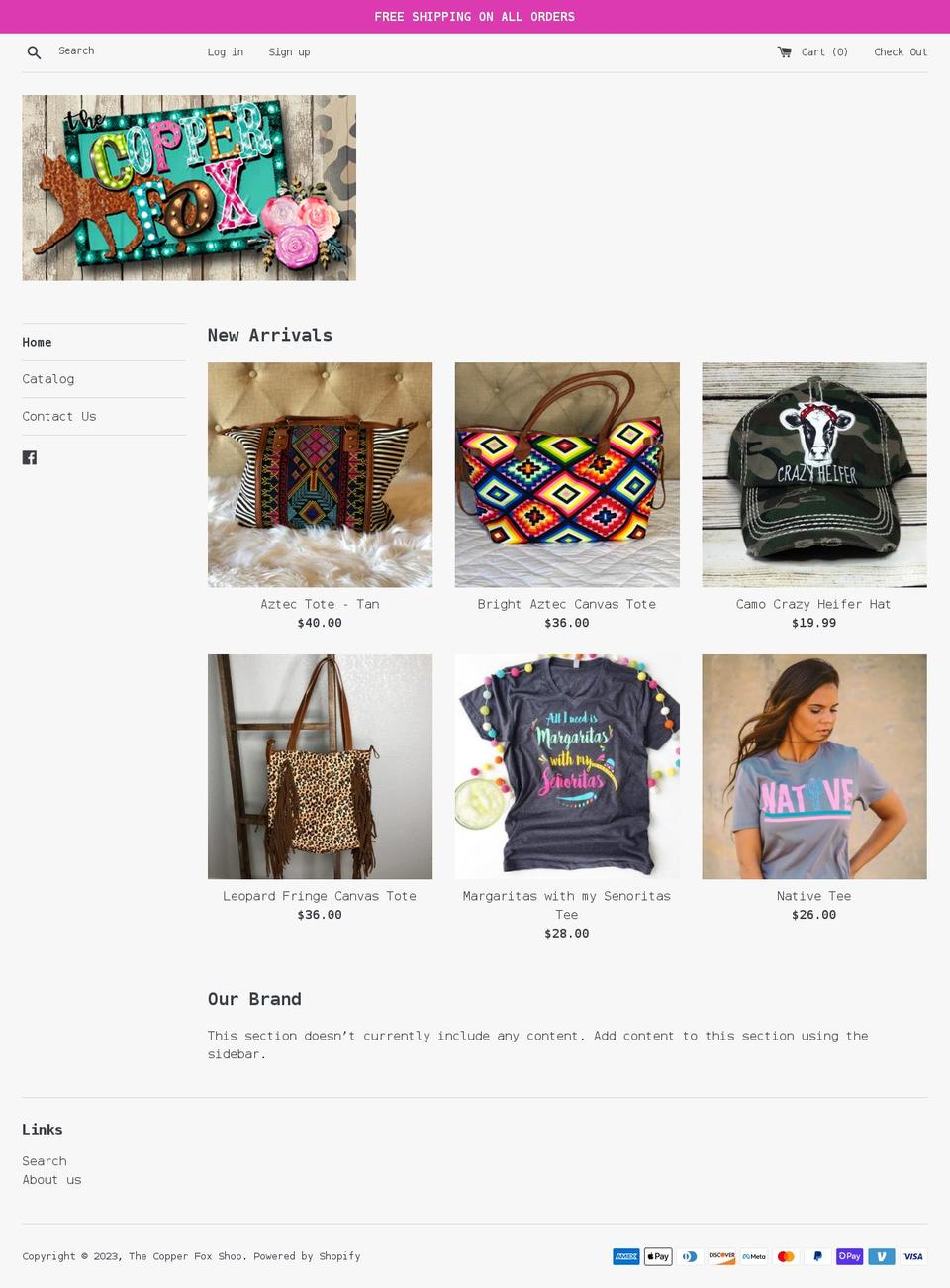 thecopperfox.com shopify website screenshot