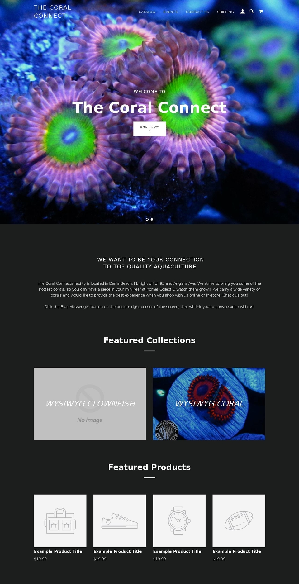 thecoralconnect.com shopify website screenshot