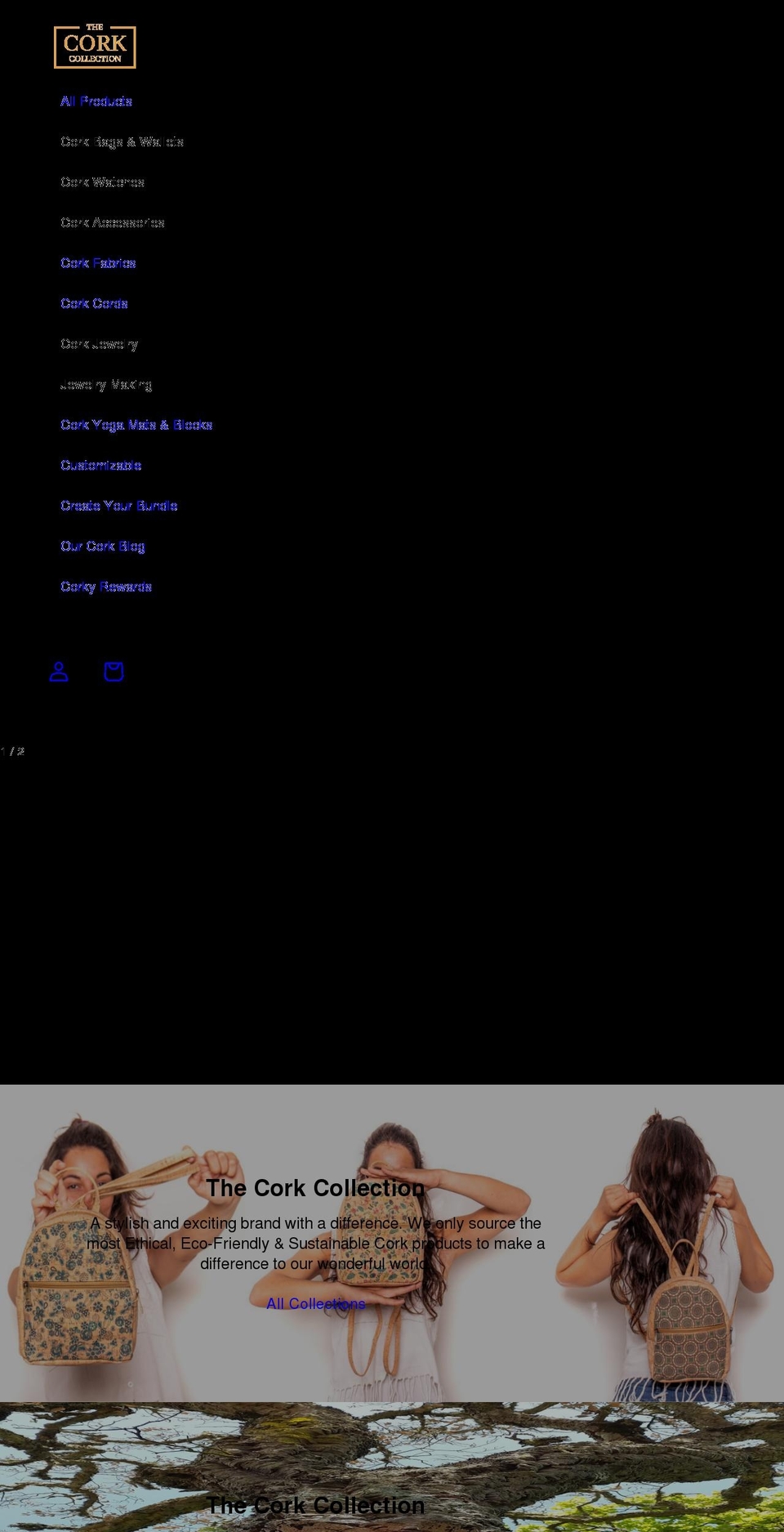 thecorkcollection.net shopify website screenshot