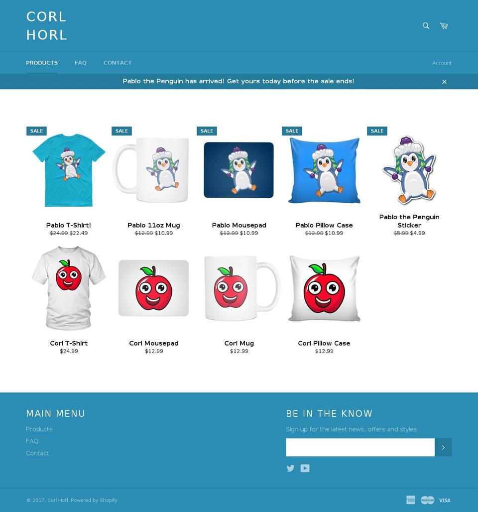 thecorlhorl.com shopify website screenshot