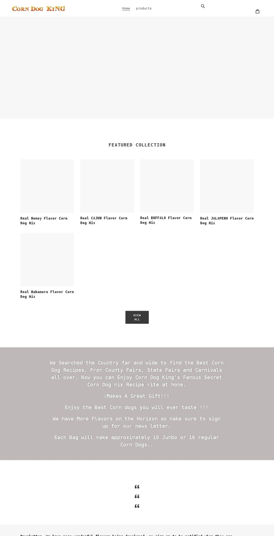 thecorndogking.com shopify website screenshot