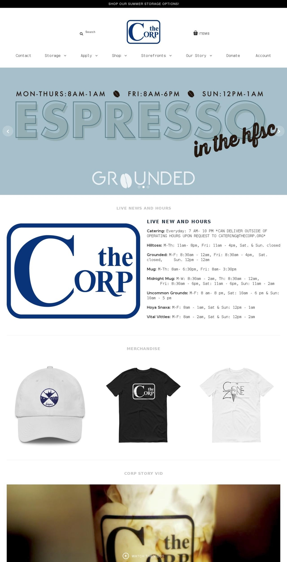 thecorp.org shopify website screenshot