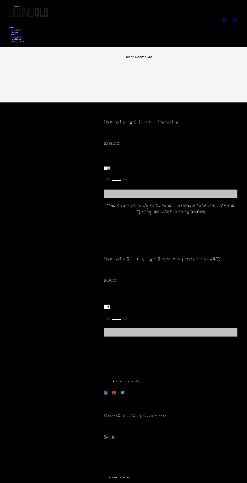 thecosmoglo.com shopify website screenshot