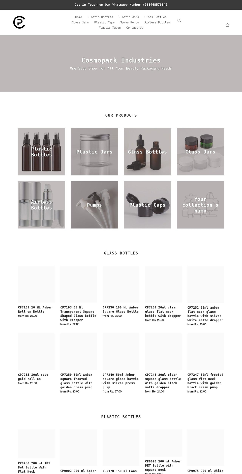 thecosmopack.com shopify website screenshot