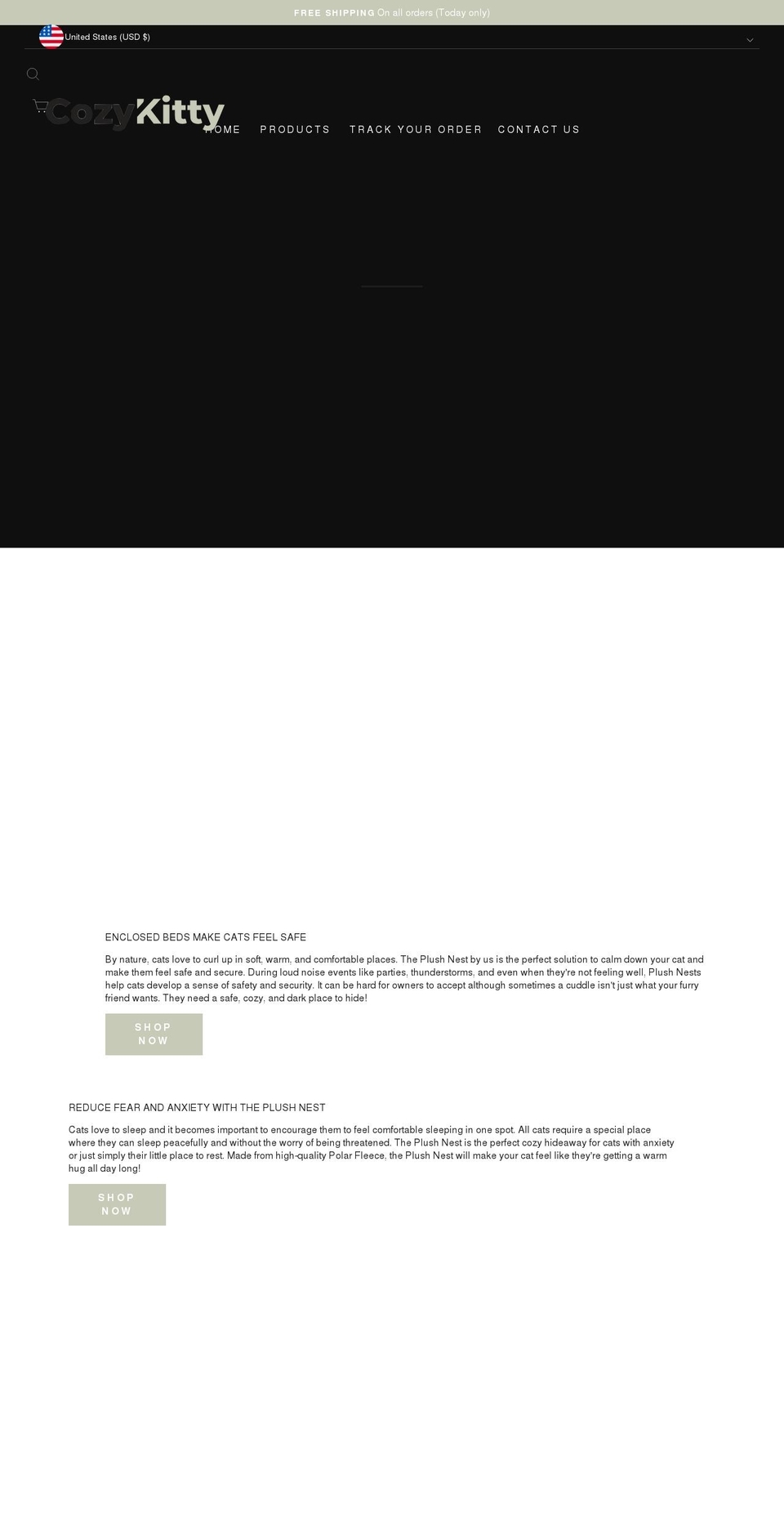 thecosykitten.com shopify website screenshot