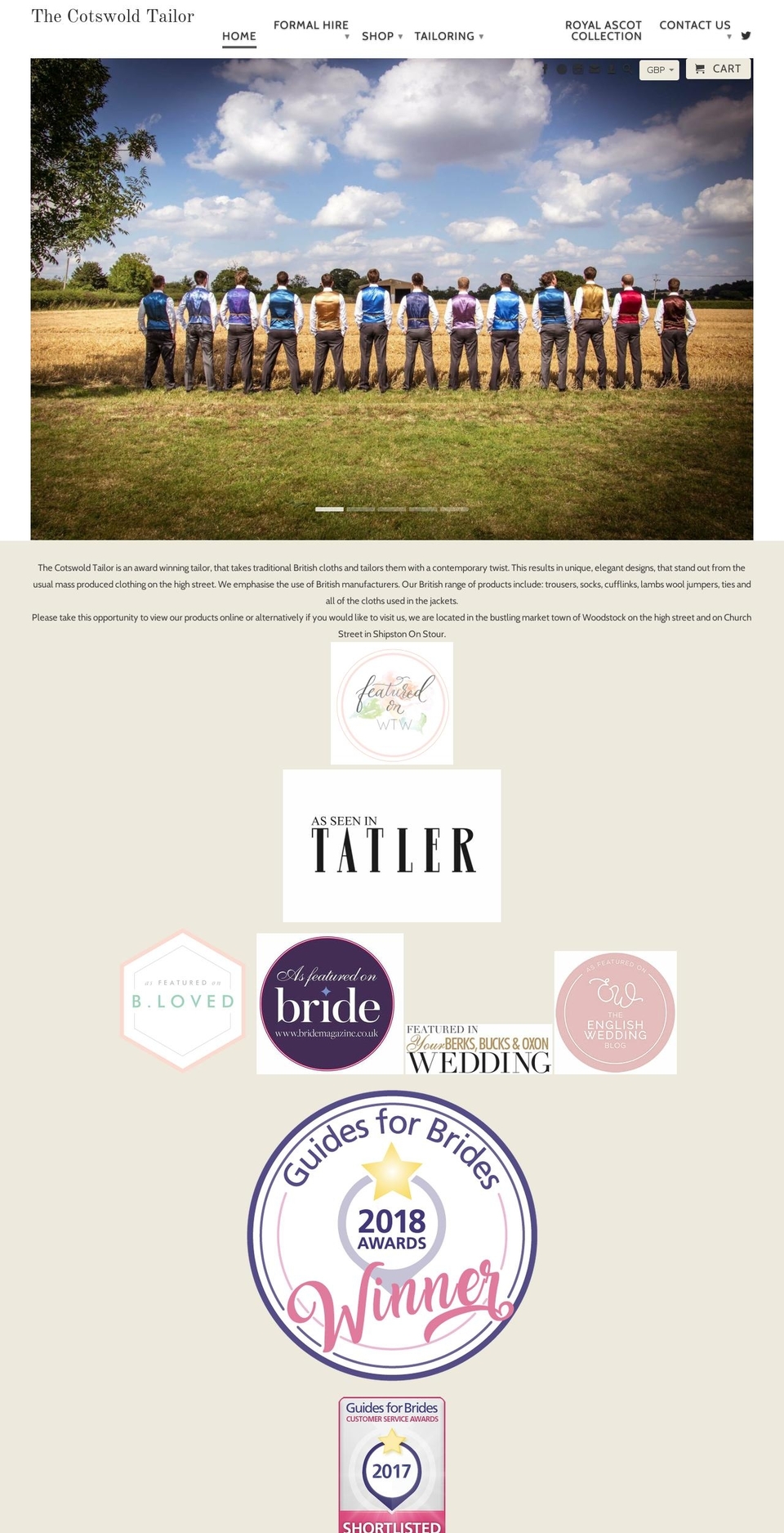 thecotswoldtailor.com shopify website screenshot