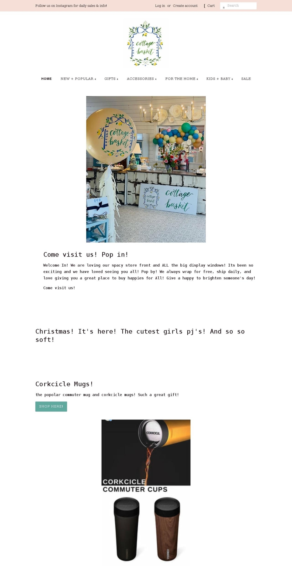 thecottagebasket.com shopify website screenshot