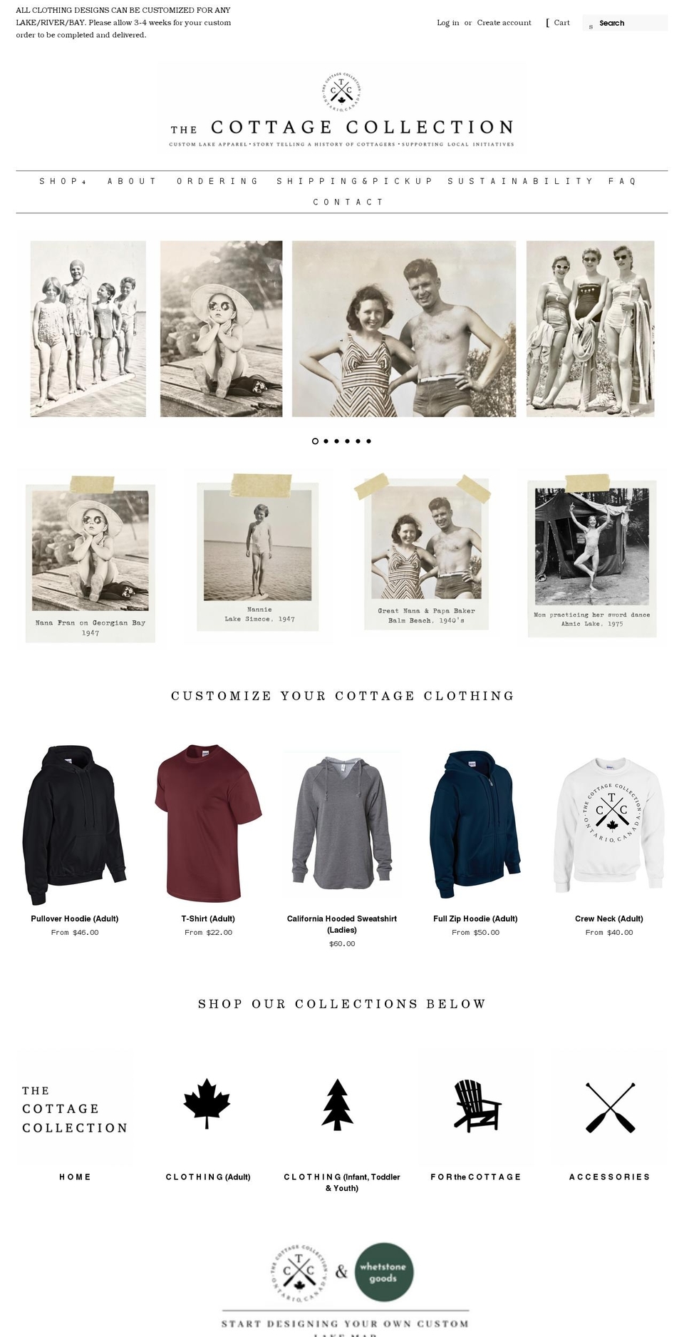 thecottagecollection.ca shopify website screenshot
