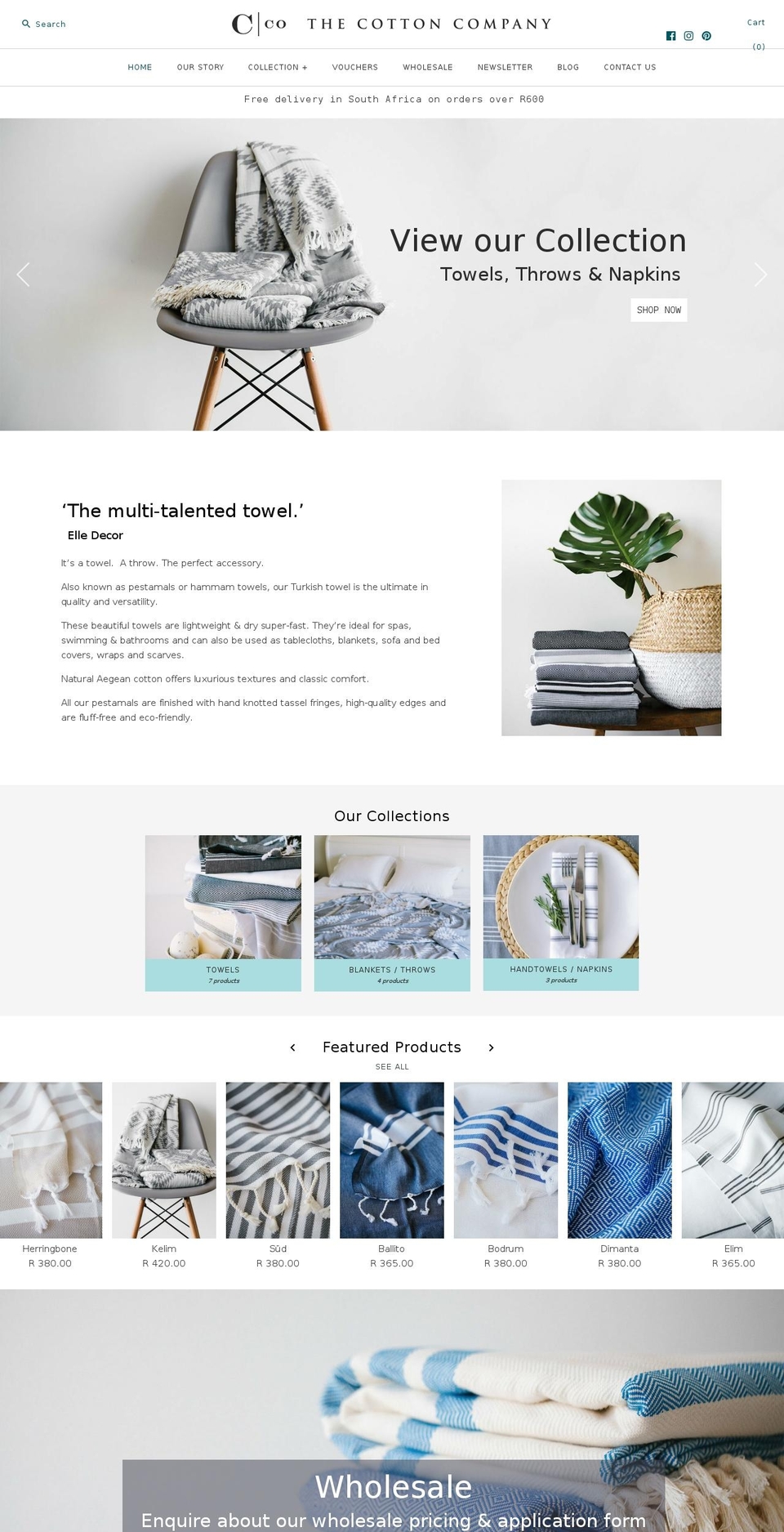 thecottoncompany.co.za shopify website screenshot