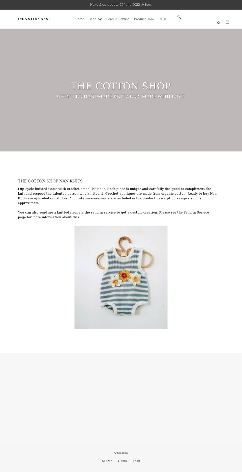 thecottonshopuk.com shopify website screenshot