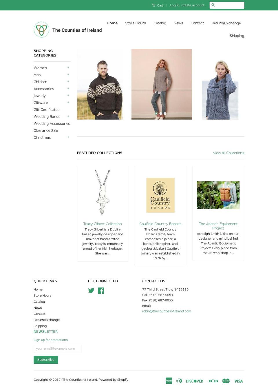 thecountiesofireland.com shopify website screenshot