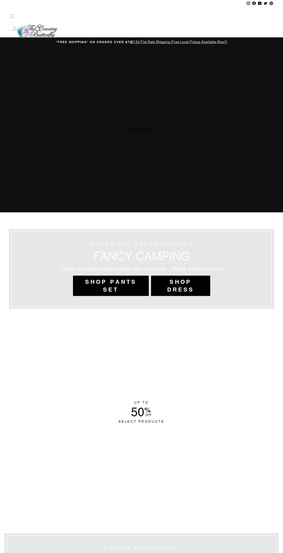 thecountrybutterfly.com shopify website screenshot
