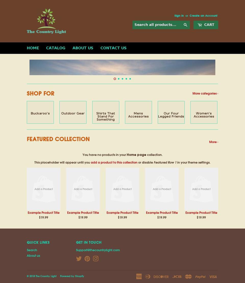 thecountrylight.net shopify website screenshot