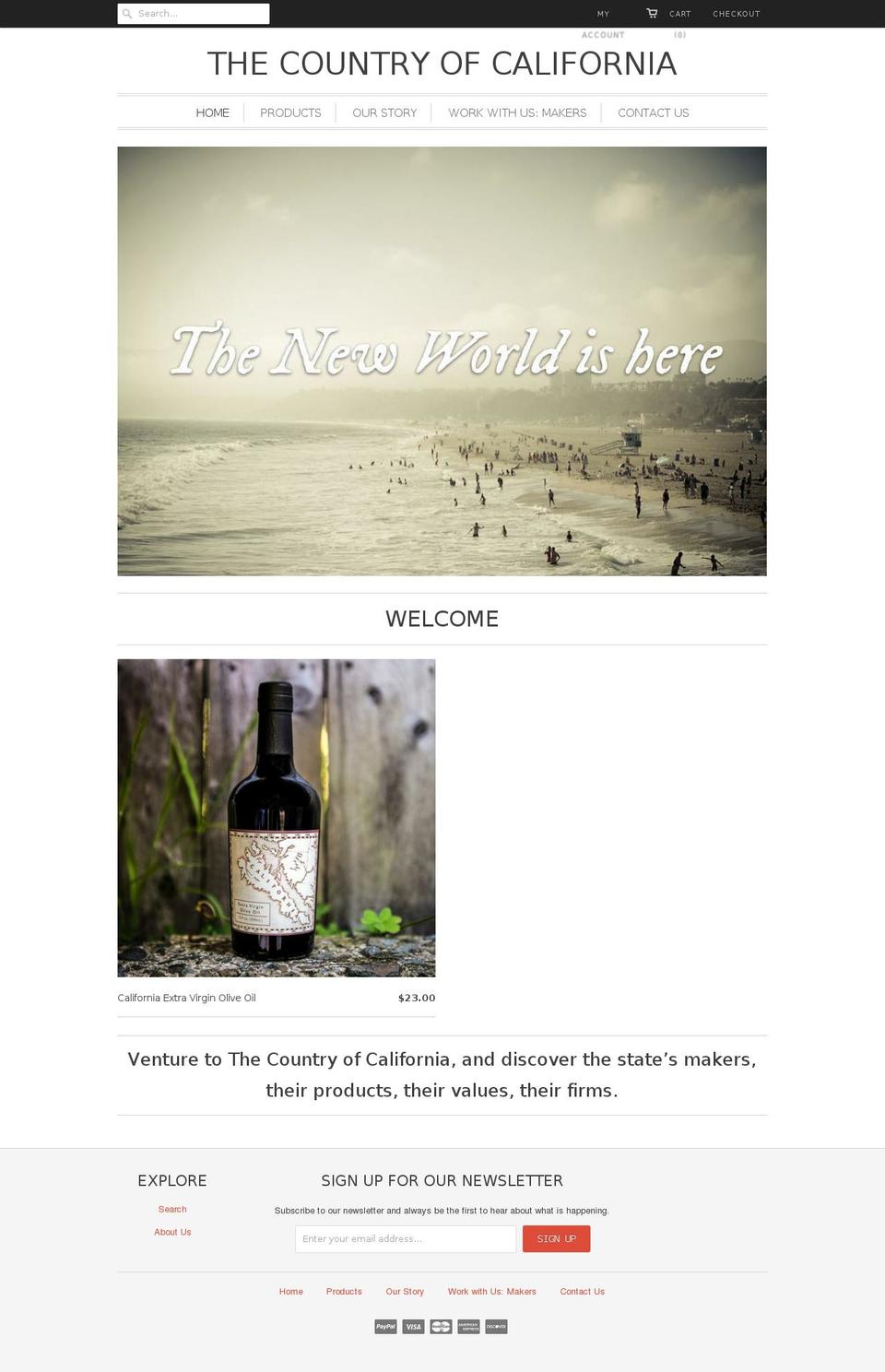 thecountryofcalifornia.com — Shopify storefront screenshot